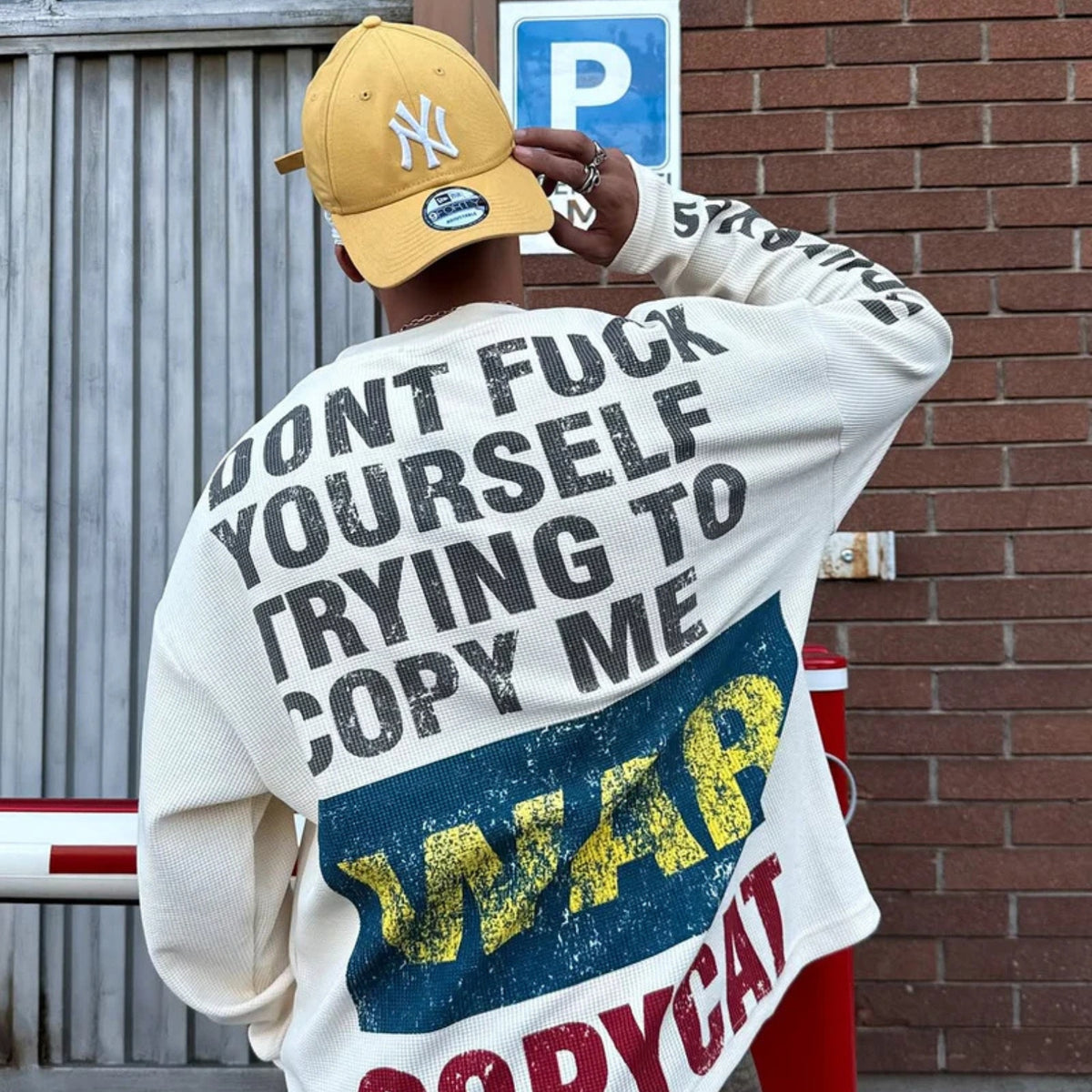 “COPYCAT WAR” HEAVY WAFFLE LONG SLEEVE