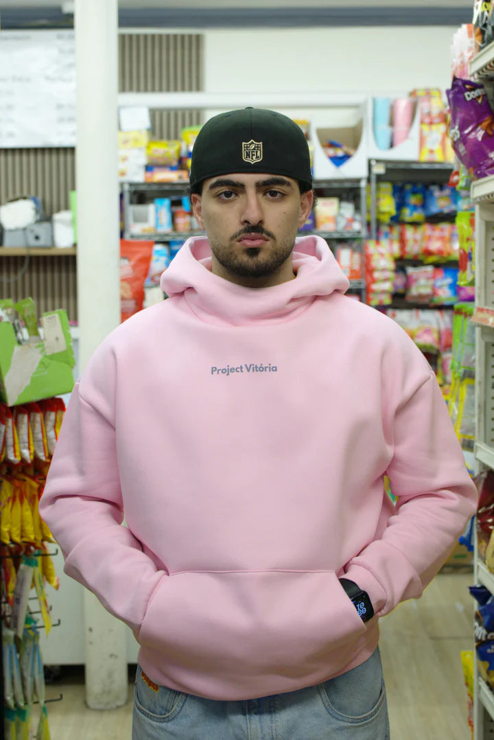 Mockneck Pink Hoodie