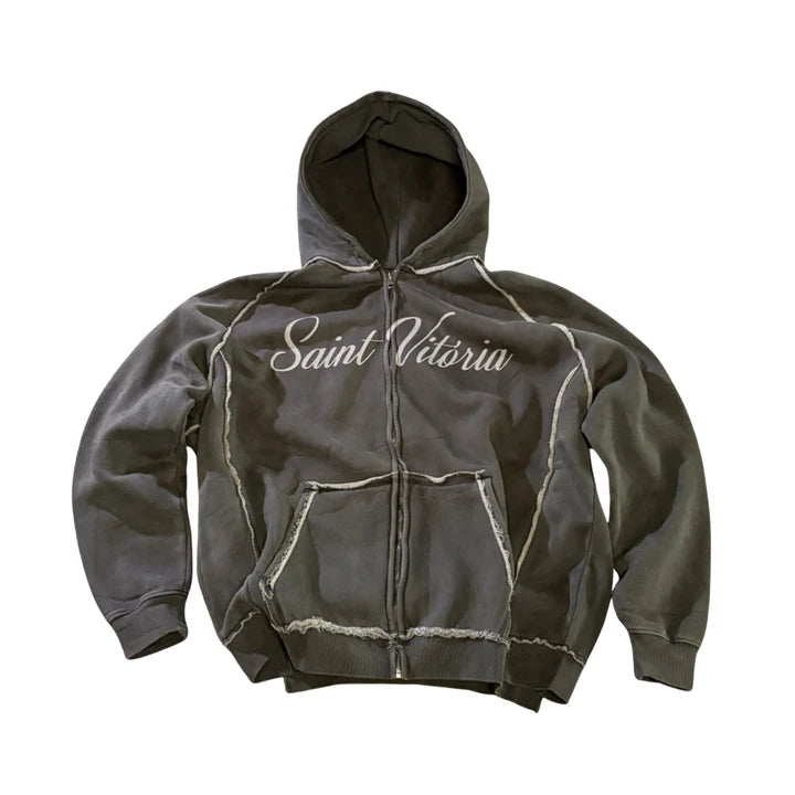 Reconstructed Charcoal Zipup